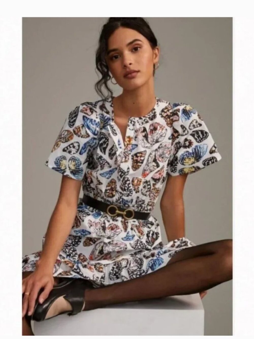 Maeve Somerset Mini Dress in Butterfly Pattern- XS